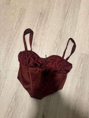 House of Cb Satin Corset Tank Top